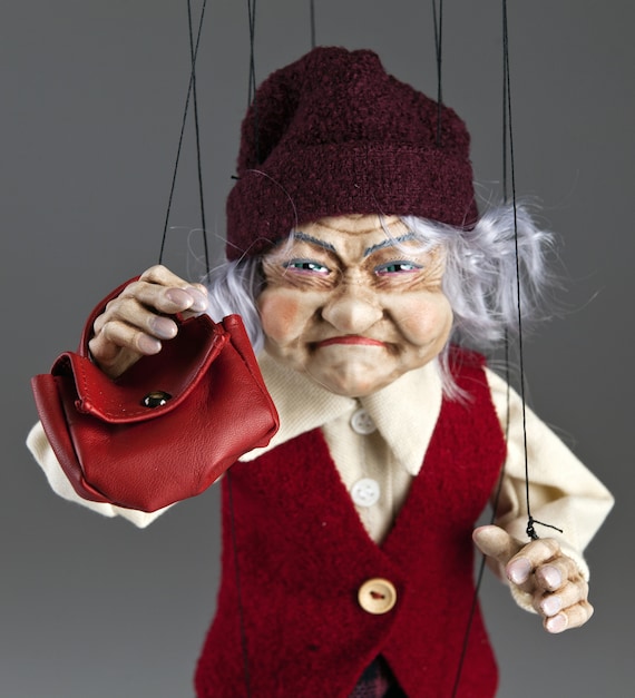 Marionnette Caricature Satirique Ancienne Antique Puppet