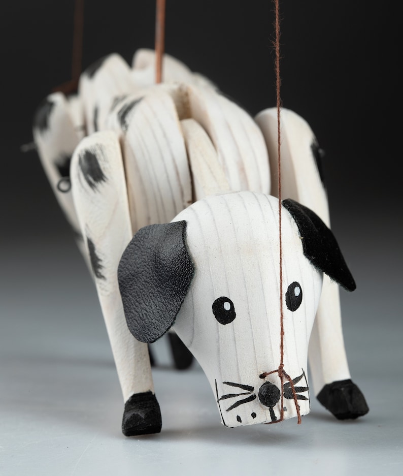 Dog String Puppet Dog - Wooden Handmade Puppet - Etsy