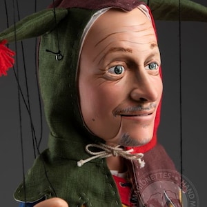 Medieval Man in a Jester Costume - Custom-made Marionette
