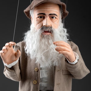 Claude Monet - Custom-made marionette with a movable mouth and eyes