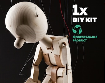 Kit fai da te per marionette - Marionetta a corda completamente bilanciata per allenamento professionale / realizzata in legno di tiglio di alta qualità e di provenienza locale