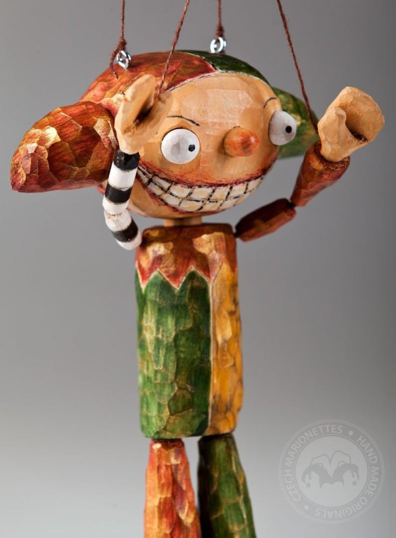 Justina Wooden String Puppet by Czech Etsy