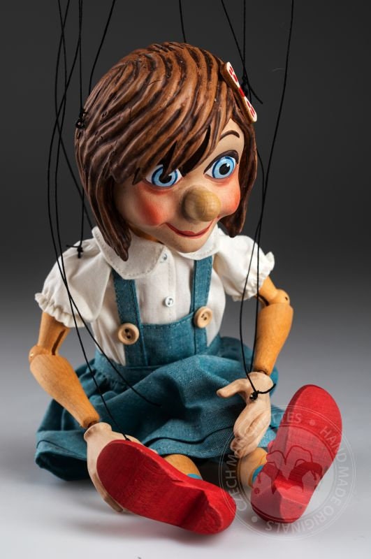 Pinocchio Cartoon Puppet Czech Hand-made Marionette From Prague 