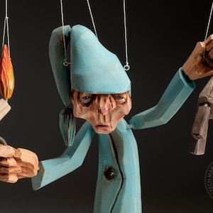 Sleepy -Wooden Hand-carved Czech Marionette