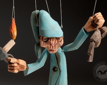 Sleepy -Wooden Hand-carved Czech Marionette