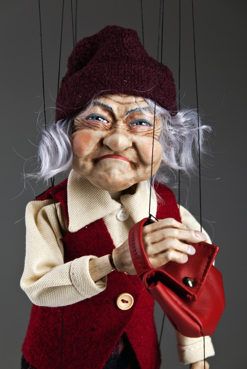 Old Lady Fanny awesome Puppet by Czech Etsy