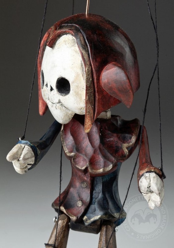 The Smallest Jester Marionette in The World - Jester Precisely Hand-Carved from A Linden Wood