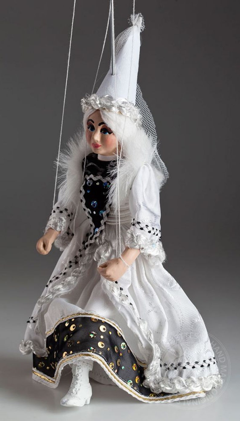 White Lady Czech Handmade String Puppet Etsy Australia