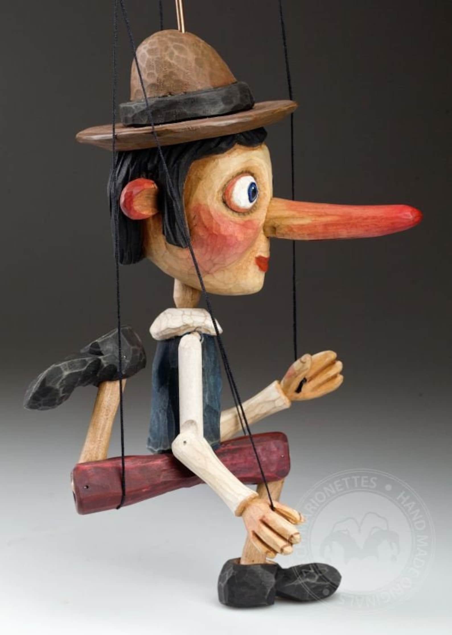 Wooden Happy Pinocchio - Etsy UK