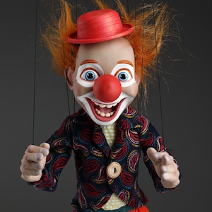 Cheeky Clown, 19 (45 cm) inches hand-made marionette puppet