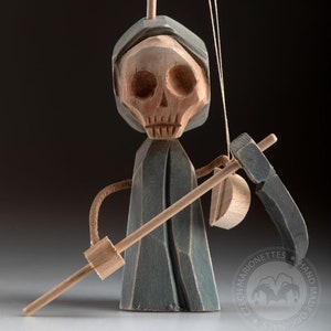 Death - Wooden Hand-carved Standing Puppet