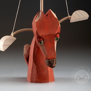 Fox - Wooden Hand-carved Standing Puppet - Etsy