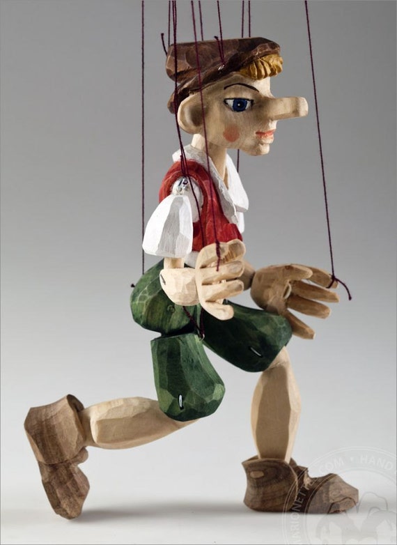 Pinocchio marionnette Marionnette de bois artisanale 38 cm   Art.22