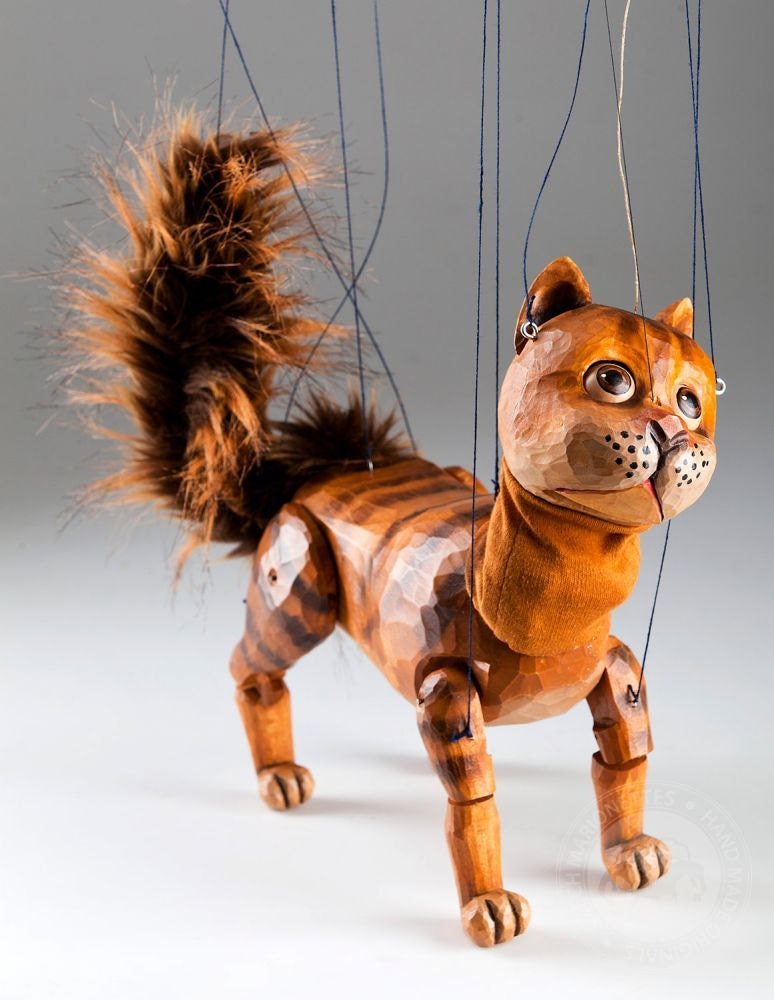 QYマステ7月新作♡Marionette 6cm×5M★PET 1350 Wild Cat Czech Handmade Wooden Marionette Puppet - Etsy