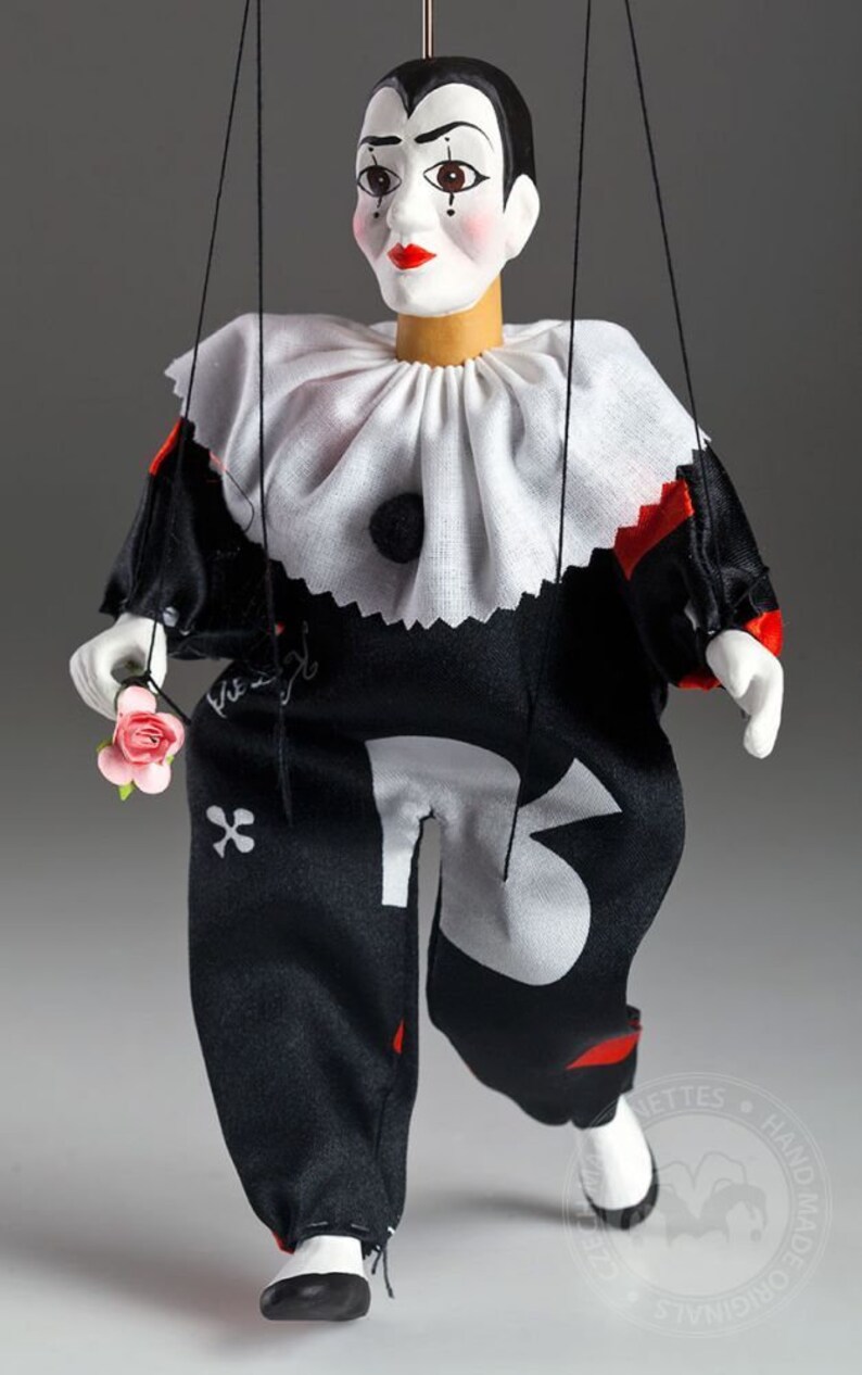 Pierrot Puppet Awesome Handmade Harlequin Etsy UK