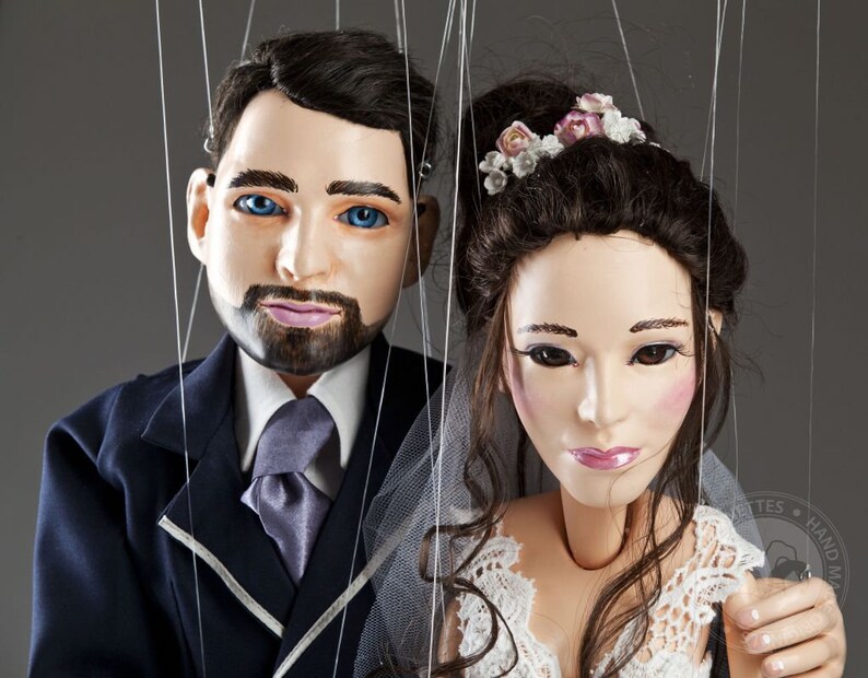 Wedding Portrait Marionettes Made Based on a Photo - 24 Inches Tall ...