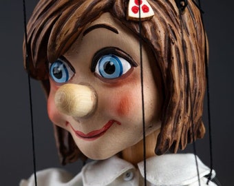 セトクラフト 陶器と木のピノキオ人形 女の子のピノキオ かご付き 2個セット セトクラフト 陶器と木のピノキオ人形 女の子のピノキオ かご