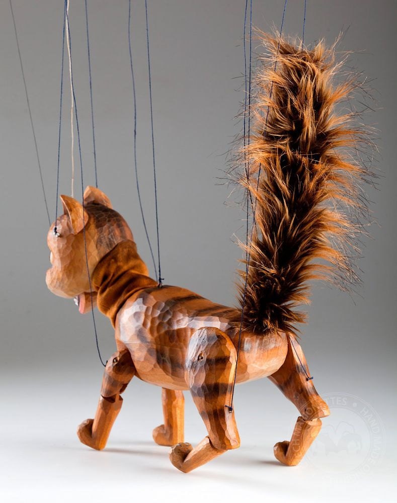 Wild Cat Czech Handmade Wooden Marionette Puppet - Etsy