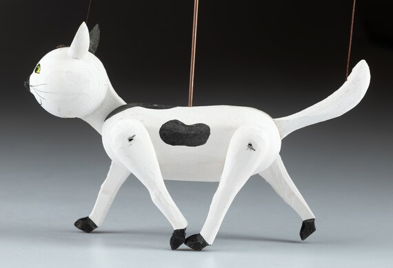 Cat - Wooden Handmade Puppet - Etsy