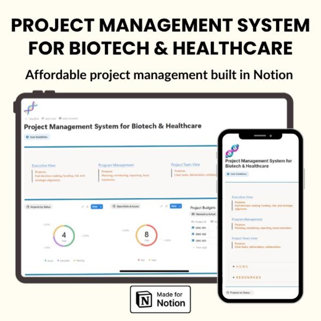 Project Management System for Biotech & Healthcare - Etsy