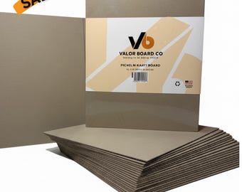 20 Pcs. Kraft Board (80 PT) 8.5 x 11 inch, 2mm Thick, Greyboard