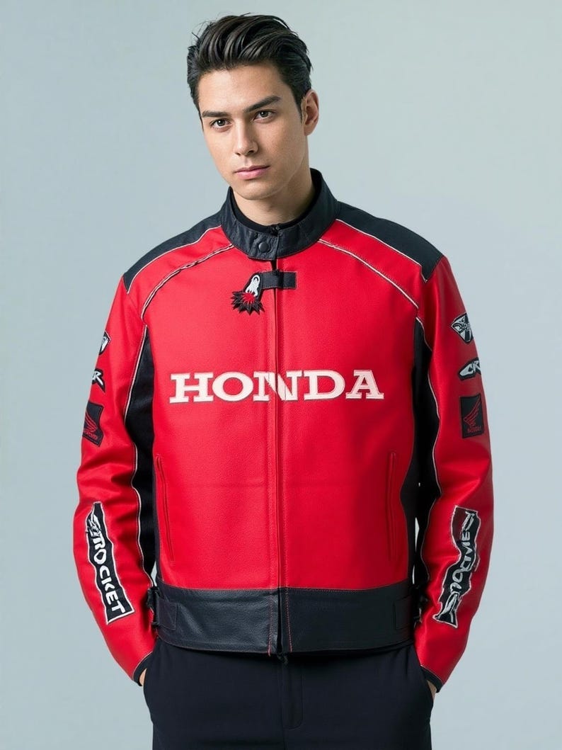 Men's Honda Stylish Riding Gear Motorbike Jacket Biker Rider Genine ...