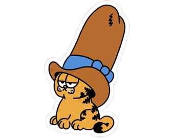 Garfield western cowboy cat Sticker Funny Home Decor
