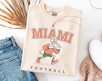 Vintage Miami Canes Football Shirt - Retro Game Day Crewneck