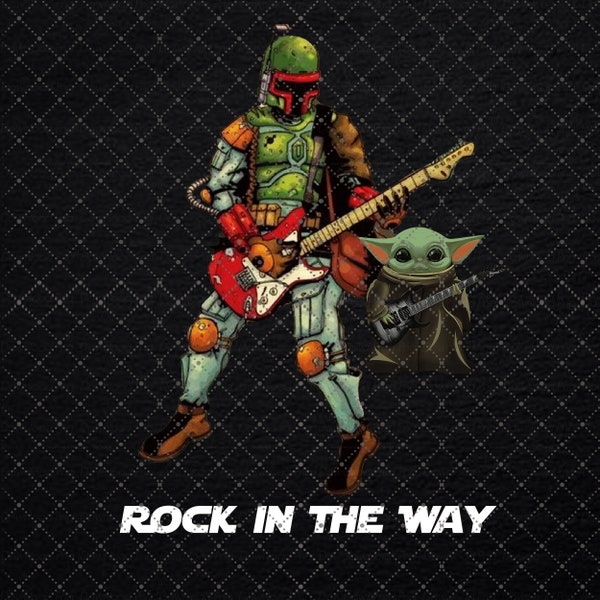 Rock'n'Roll Rocker Music The Mandalorian Png, Mando Png, Grogu Yoda Png, Yoda Dad Png, The Child Png, Happy Father Day, Digital Download
