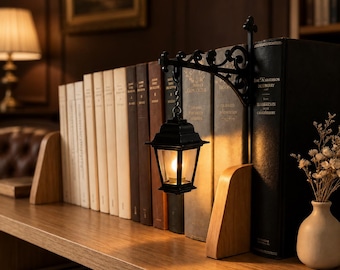 Library Lantern LED Bookshelf Lamp Book Nook Night Light Reading Decor Gift