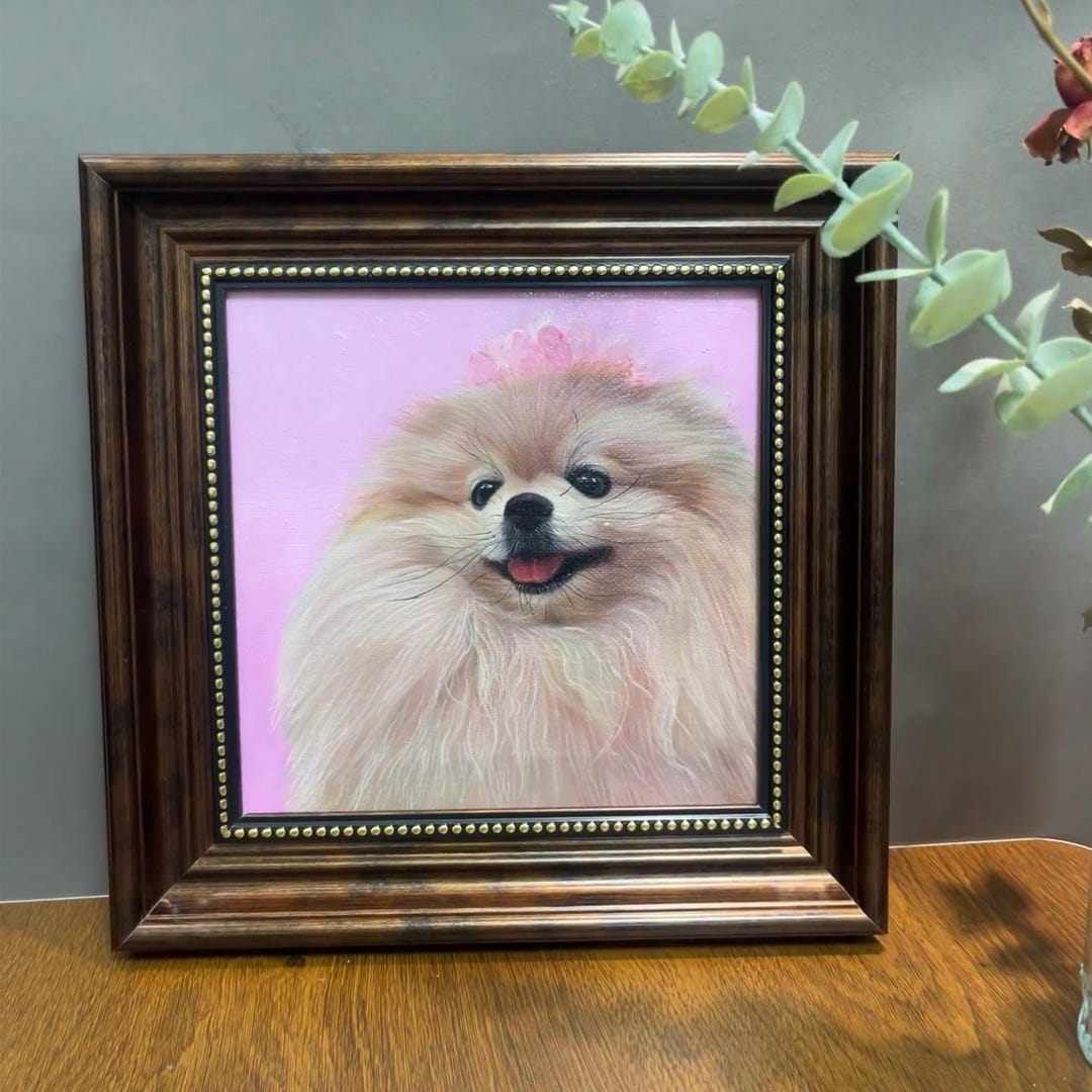 Custom Hand Painted Dog Oil Portrait: Personalized Pet Photos Painting ...