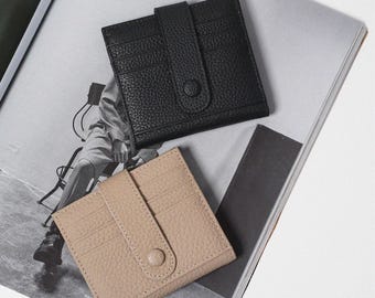 Multifunktionale Brieftasche aus Leder: Minimalistischer Kartenhalter, kleine Geldbörse