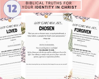 Identity in Christ & Self Worth Bible Study | Bible Tip-Ins | Bible Inserts | Bible Study Guide PDF