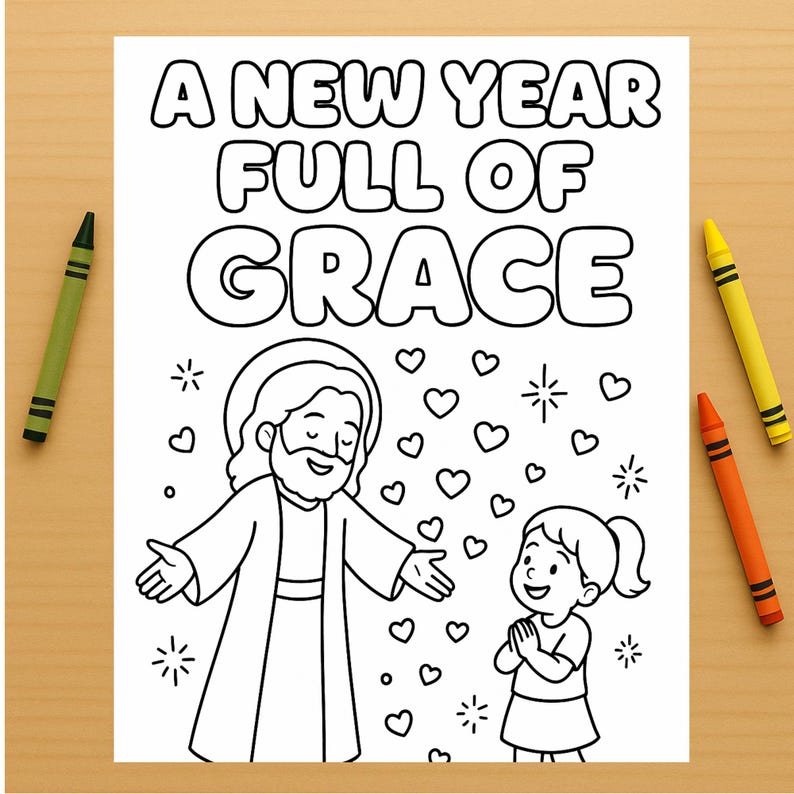 New Year Bible Coloring Pages for Kids | Sunday School & Christian ...