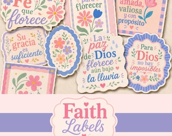 Christian Bible Journaling Stickers | Faith Printable Labels for Journals & Scrapbooks PDF