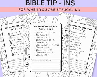 Bible Tip Ins Printable, Bible Study Tip Ins for Difficult Seasons, Bible Journaling, Bible Inserts, Loaded Bible, Scripture Study