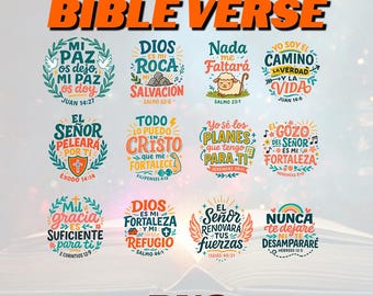 20 Spanish Bible Verse PNG Bundle: Christian Clipart (Digital Download)