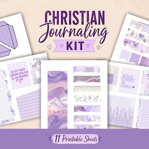 Christian Journaling Kit • Bible Journal Printables • Faith Ephemera  • Faith Scrapbook Pages • 11 Printable Sheets