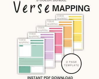 Verse Mapping, Bible Verse Mapping, Scripture Mapping, Womens Ministry, Bible Study template PDF