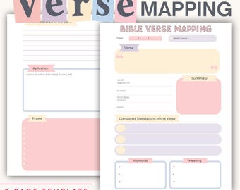 Verse Mapping Printable | Bible Verse Mapping Template | Printable Verse Map PDF | Bible Study Inserts | Beginner Bible Study