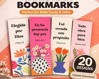 Christian Printable Bookmarks | Bible Verse Bookmarks in Spanish | Christian Bookmarks