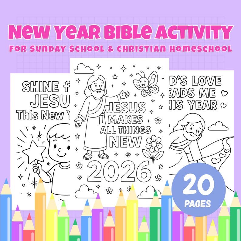 New Year Bible Coloring Pages for Kids | Sunday School & Christian ...