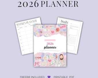 2026 Printable Planner for Women | Daily Weekly Monthly Planner PDF | Feminine Aesthetic | Instant Download