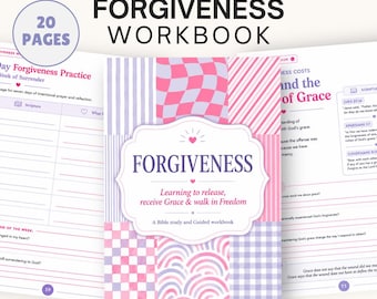 Forgiveness & Healing workbook Printable | Christian Bible Study Journal, Prayer Tracker, Scripture Workbook PDF
