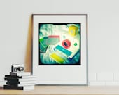1980s colourful toy camera, vintage style wall print. Signed ttv photograph. Cool nursery decor. Gift for a photographer