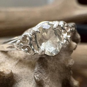 Oregon Sunstone Ring – Oval Cut, Sterling Silver, Heart Shank, Ethically Mined