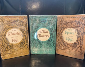 J.R.R. Tolkien Lord of the Rings First US Edition Set | Fellowship Two Towers Return of the King | Houghton Mifflin Walter Lorraine Jackets