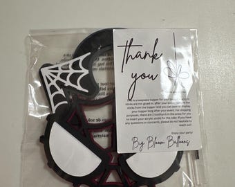 Spider themed Inspired Cake Topper Set