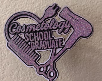 Cosmetology Graduate Glitter Cardstock Cake Topper