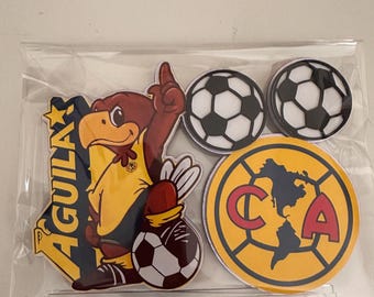 Soccer themed Inspired Cake Topper Set